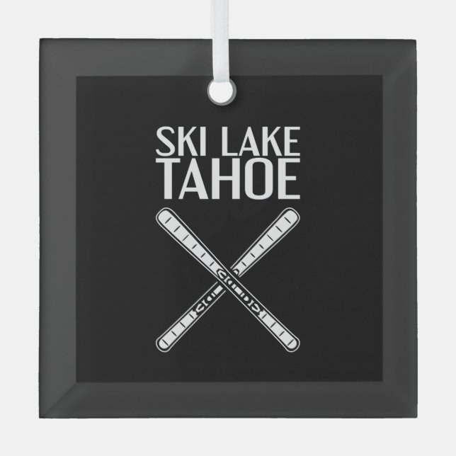Skifahren - Ski Lake Tahoe Ornament Aus Glas (Vorderseite)
