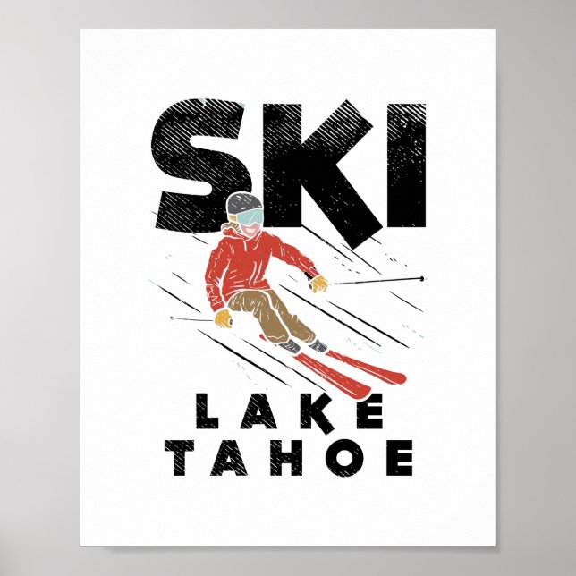 Skifahren - Ski Lake Tahoe Poster (Vorne)