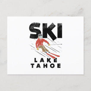Skifahren - Ski Lake Tahoe Postkarte