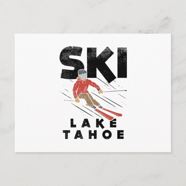 Skifahren - Ski Lake Tahoe Postkarte (Vorderseite)