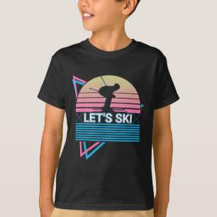 Skifahren Ski Retro Lasst uns Ski fahren T-Shirt