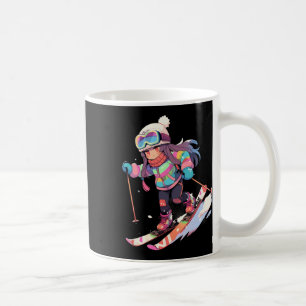Skifahren Ski Schnee Skifahrer Chibi Mädchen Kinde Kaffeetasse