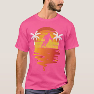 Skifahren Ski-Shirt Retro-Sonnenuntergang 70er Jah T-Shirt