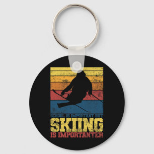 Skifahren Ski Skifahrer Vintage Schlüsselanhänger