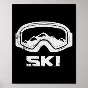 Skifahren Ski Snow Mountain Winter Skier T-Shirt P Poster