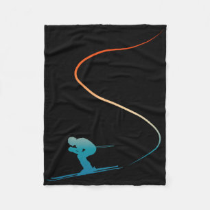 Skifahren Skiausrüstung Retro Vintage Nordischer S Fleecedecke
