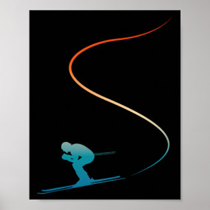 Skifahren Skiausrüstung Retro Vintage Nordischer S Poster