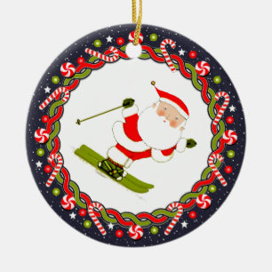Skifahren Skier Holiday Geschenk Keramik Ornament