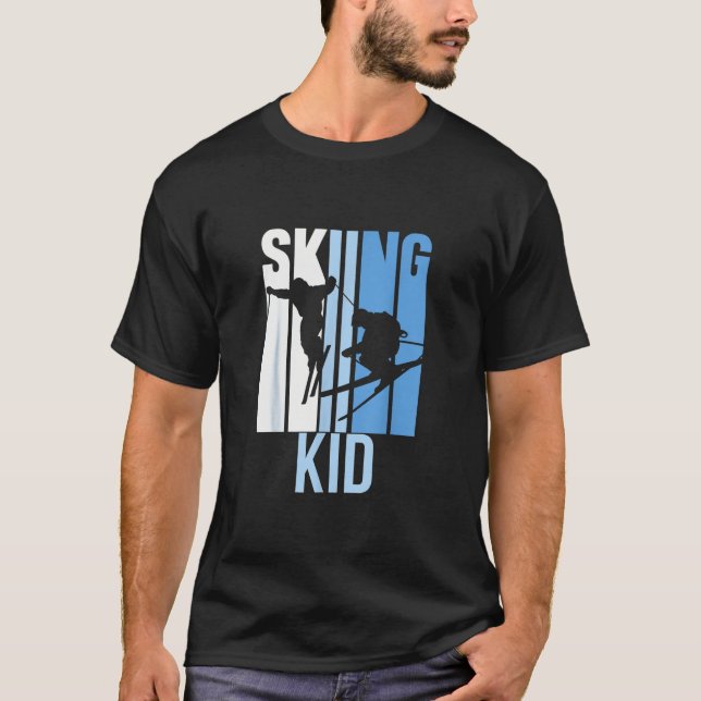 Skifahren Skifahren Skifahren Skifahren Hobby T-Shirt (Vorderseite)