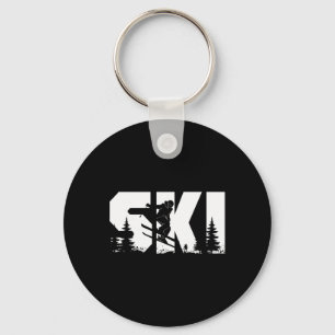 Skifahren Skifahrer Bold Ski Silhouette Extrem Win Schlüsselanhänger