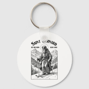 Skifahren Skifahrer Patron Saint Bernard Vintage W Schlüsselanhänger