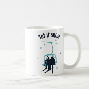 Skifahren Skifahrer Ski Retro Winter Lass es schne Kaffeetasse