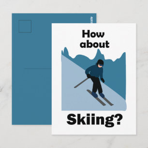 Skifahren Skifahrer Wie wäre es mit Skifahren Ski Postkarte