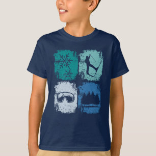 Skifahren Skiläufer Wintersport T-Shirt
