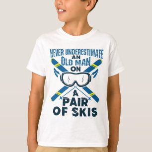 Skifahren Skiliebhaber Wintersport Alter Mann Seni T-Shirt