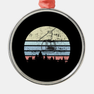 Skifahren Skilift Retro Ornament Aus Metall