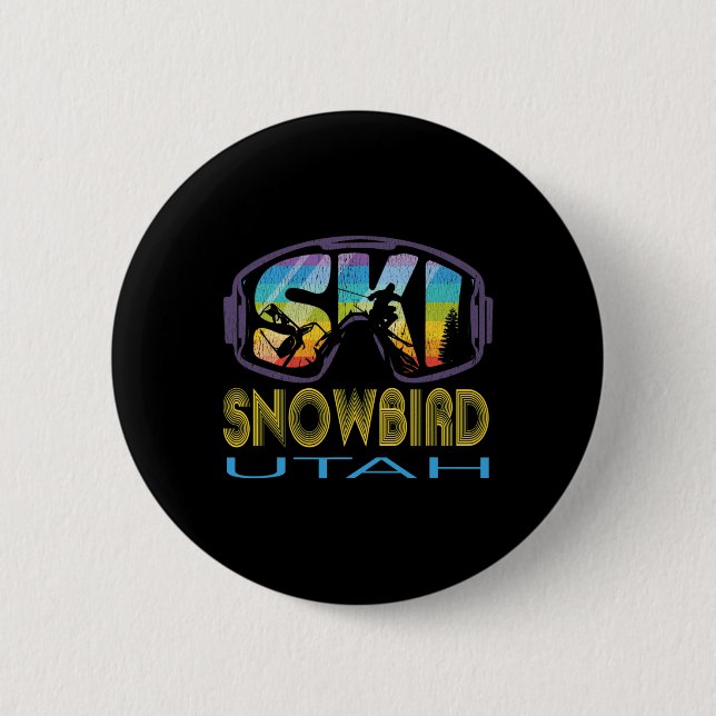 Skifahren Snowbird Utah Skiurlaub  Button (Vorderseite)