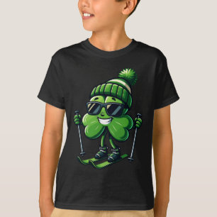 Skifahren St. Patricks Day Shamrock Klee Irische M T-Shirt