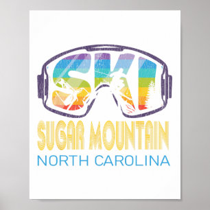 Skifahren Sugar Mountain North Carolina Skiurlaub Poster
