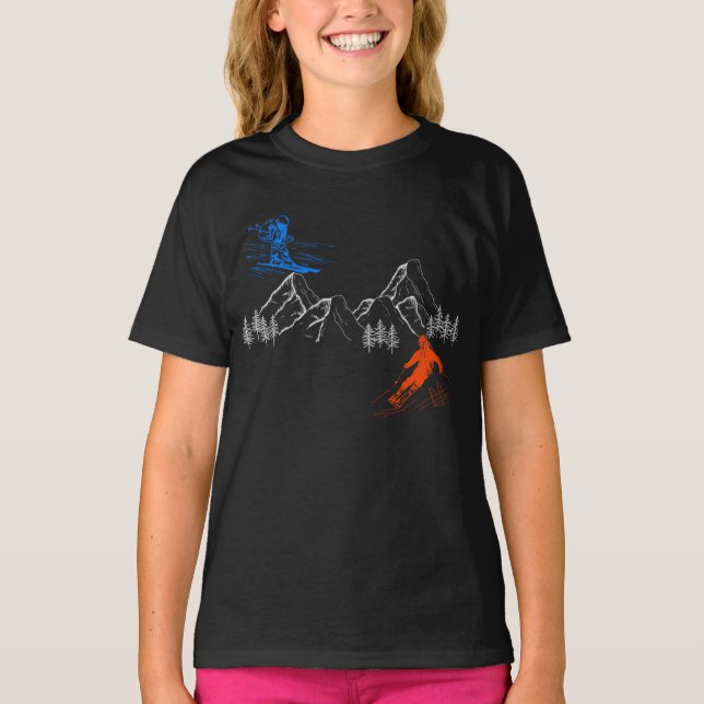 Skifahren T-Shirt (Vorderseite)