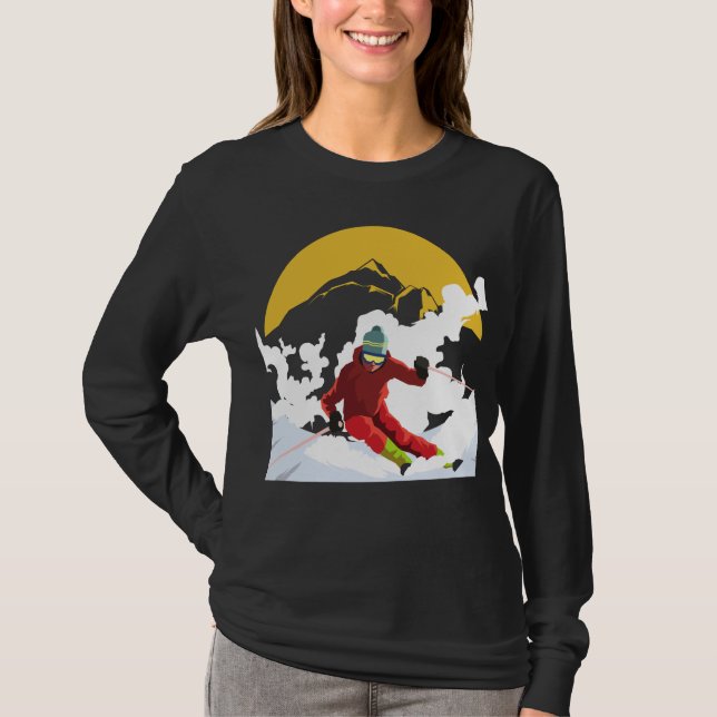 Skifahren T-Shirt (Vorderseite)