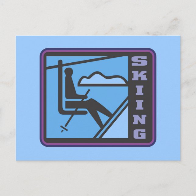 Skifahren T - Shirt und Geschenke Postkarte (Vorderseite)