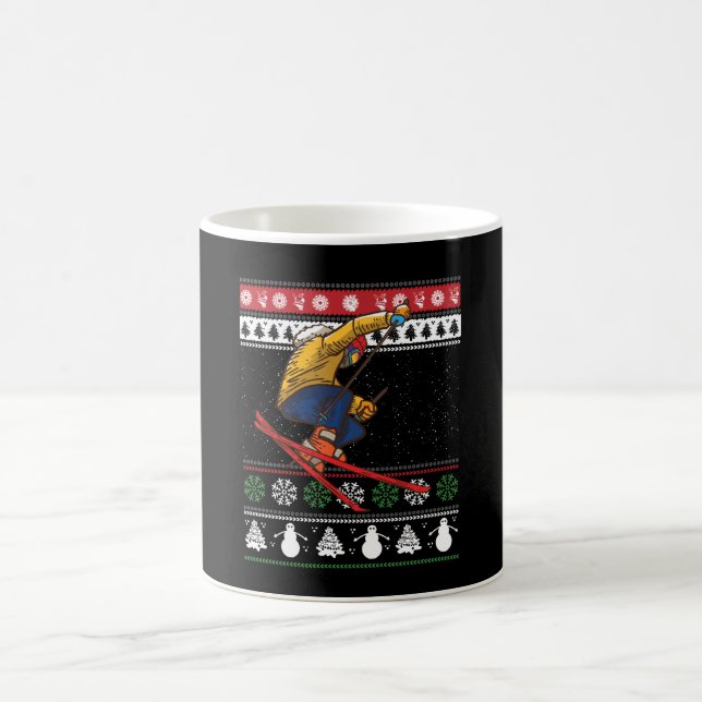 Skifahren Ugly Weihnachten Kaffeetasse (Mittel)