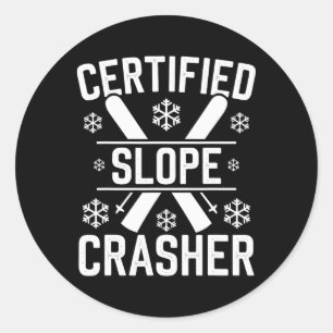 Skifahren und Snowboarden Anfänger Wintersport Ent Runder Aufkleber