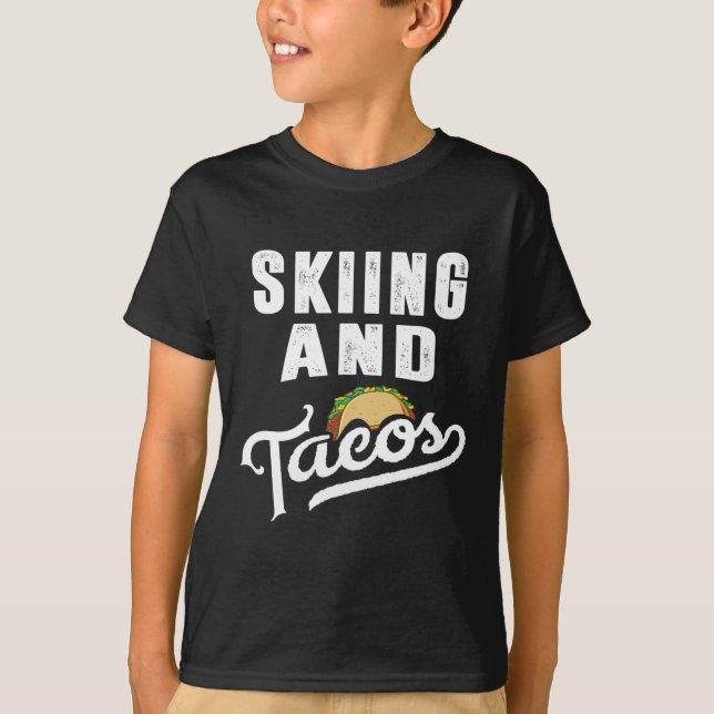 Skifahren und Tacos Funny Sports Ski Taco Liebe T-Shirt (Vorderseite)