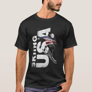 Skifahren USA unterstützen Team Tshirt US Flagge S