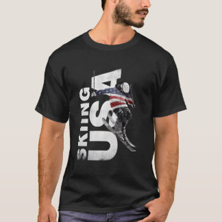 Skifahren USA unterstützen Team Tshirt US Flagge S