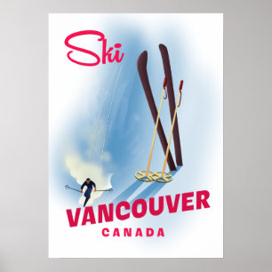 Skifahren Vancouver Kanada Poster