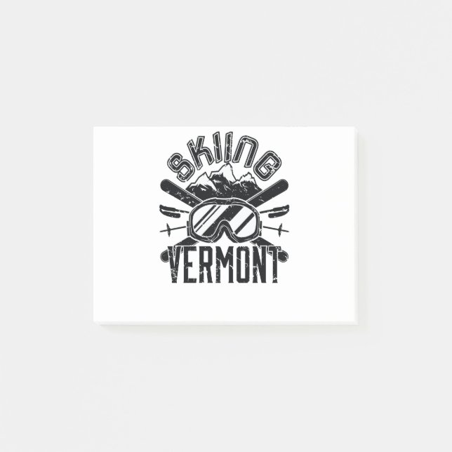 Skifahren Vermont Ski Skier Killington Post-it Klebezettel (Vorderseite)