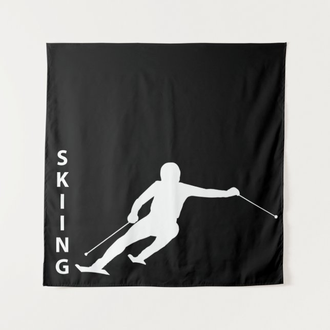 Skifahren Wandteppich (Vorderseite)