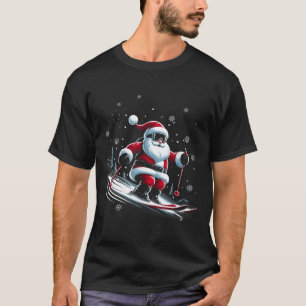 Skifahren Weihnachtsmann Weihnachten Ski Winterspo T-Shirt