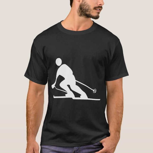 Skifahren - Weiß T-Shirt (Vorderseite)
