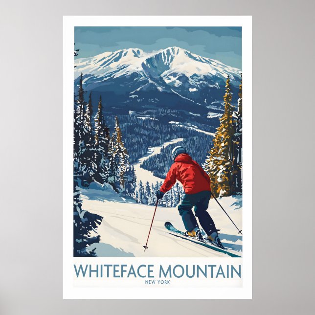 Skifahren Whiteface NY 1 Poster (Vorne)