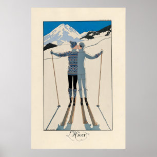 Skifahren Winter D'Hiver Berge Skifahren Winterspo Poster