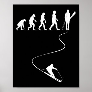 Skifahren Wintersport Skiliebhaber Evolution des S Poster