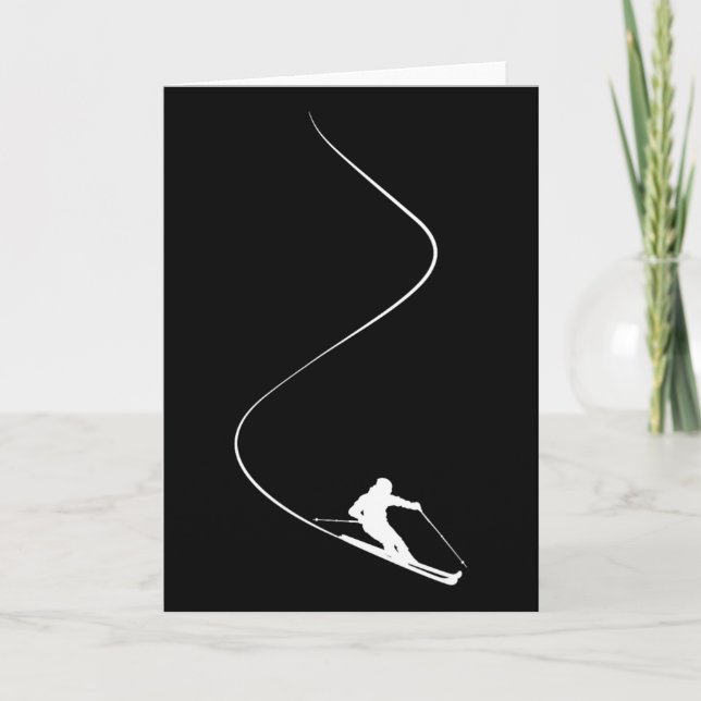 Skifahren Wintersportski Langläufer Karte (Vorderseite)