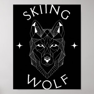 Skifahren Wolf Berg Schnee Abenteuer Wintersport  Poster