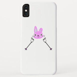 Skifahrender Hase mit Skistöcken Case-Mate iPhone Hülle