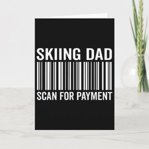 Skifahrender Papa Daddy Scannt zur Zahlung Lustige Karte
