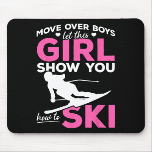 Skifahrendes Mädchen, tretet zur Seite, Jungs, las Mousepad