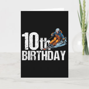 Skifahrer 10. Geburtstag Ski Junge Mädchen 10. Geb Karte