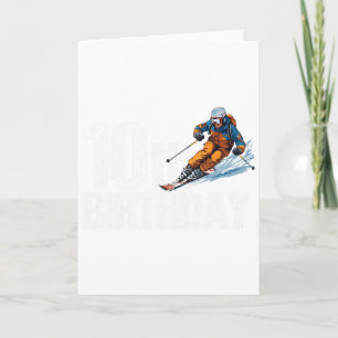 Skifahrer 10. Geburtstag Ski Junge Mädchen 10. Geb Karte