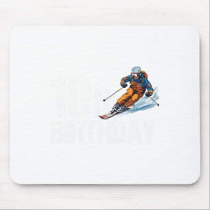 Skifahrer 10. Geburtstag Ski Junge Mädchen 10. Geb Mousepad