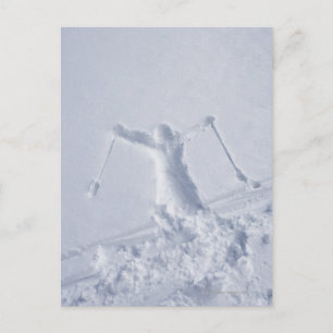 Skifahrer 2 postkarte
