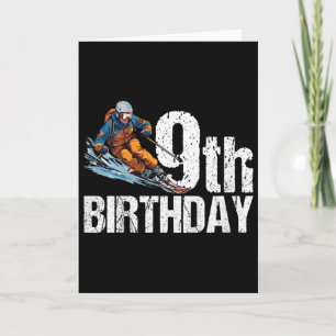 Skifahrer 9. Geburtstag Ski Junge Mädchen 9. Gebur Karte