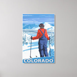 Skifahrer AdmiringColorado Leinwanddruck
